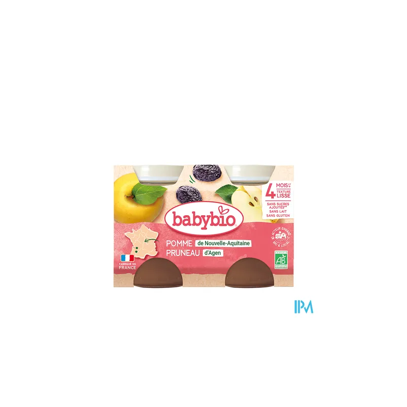 BABYBIO POMME/PRUNEAU 2X130G