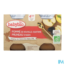 BABYBIO POMME/PRUNEAU 2X130G