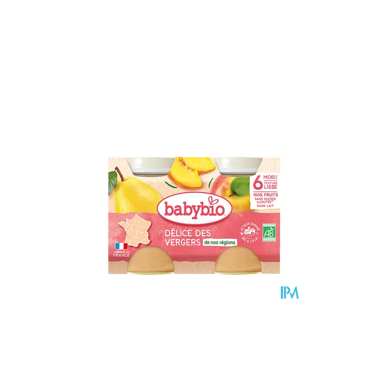 BABYBIO DELICE DE FRUITS 2X130G
