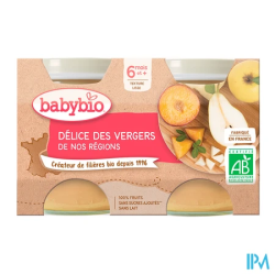 BABYBIO DELICE DE FRUITS 2X130G