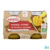 BABYBIO POMME/MANGUE 2X130G