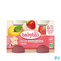 BABYBIO POMME/FRAISE 2X130G