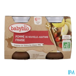 BABYBIO POMME/FRAISE 2X130G
