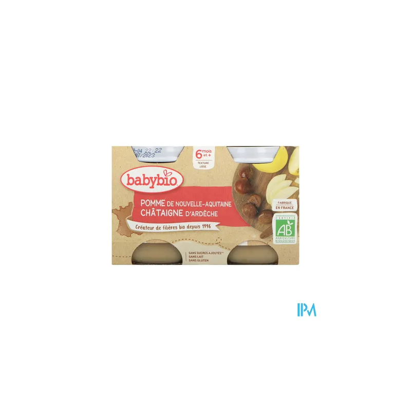 BABYBIO POM/CHATAIGNE POT 2X130G