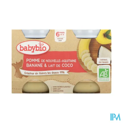 BABYBIO POM/BANAN LAIT COCO 2X130G