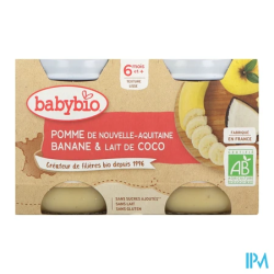 BABYBIO POM/BANAN LAIT COCO 2X130G