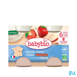 BABYBIO BRASSE POM/FRAISE 2X130G