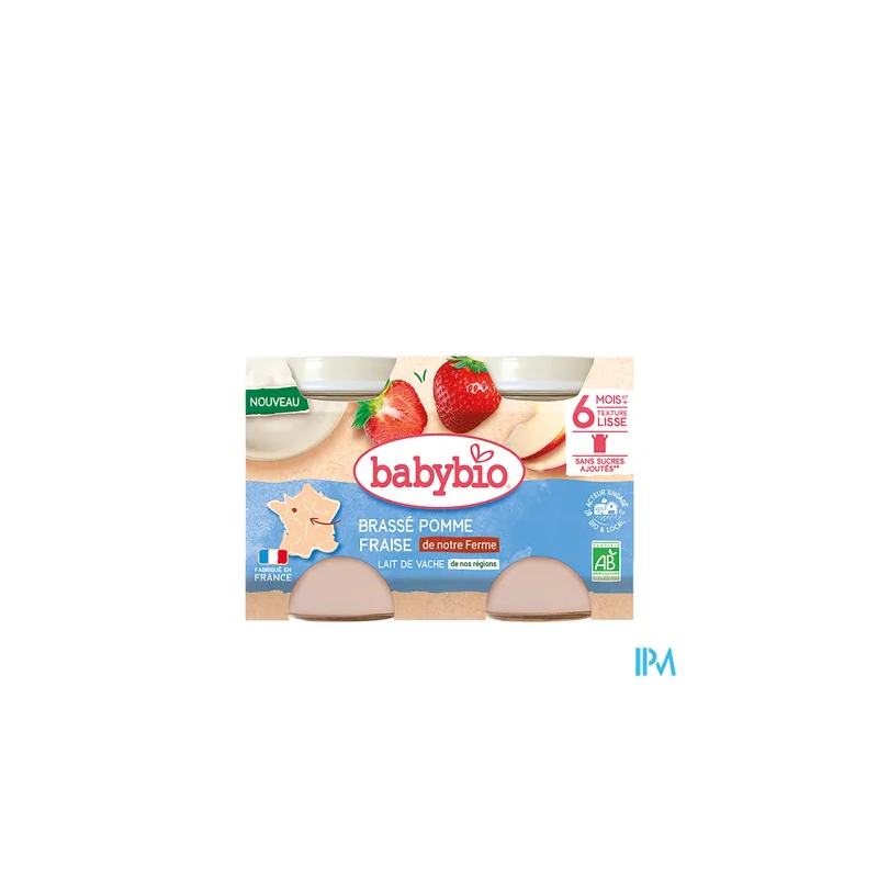 BABYBIO BRASSE POM/FRAISE 2X130G