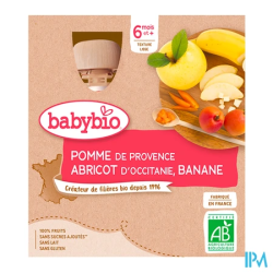 BABYBIO GOURD POM/ABR/BAN 4X90