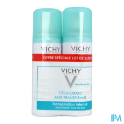 VICHY DEOD A/TRANSP AERO 125ML X2