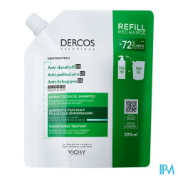 DERCOS DS SH A/PEL GRAS RECH390ML