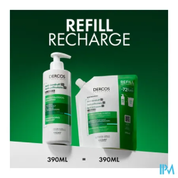 DERCOS DS SH A/PEL GRAS RECH390ML